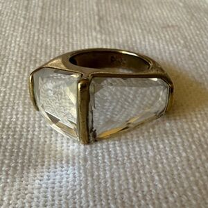 Rare Silpada Brass with Large Crystals Statement Ring